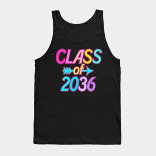 funny kindergarten class of 2036 graduation grow with me freshman Tank Top